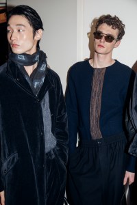 Backstage at Giorgio Armani Men's Fall 2025 Ready-to-Wear Collection at Milan Men's Fashion Week