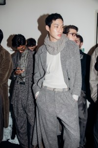 Backstage at Giorgio Armani Men's Fall 2025 Ready-to-Wear Collection at Milan Men's Fashion Week