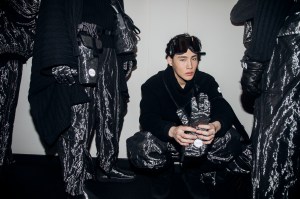 Backstage at Giorgio Armani Men's Fall 2025 Ready-to-Wear Collection at Milan Men's Fashion Week