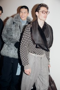 Backstage at Giorgio Armani Men's Fall 2025 Ready-to-Wear Collection at Milan Men's Fashion Week