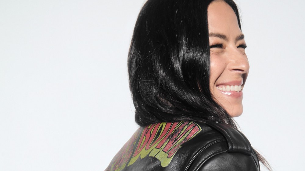Rebecca Minkoff in one of the Wear by Erin Andrews Super Bowl jackets.